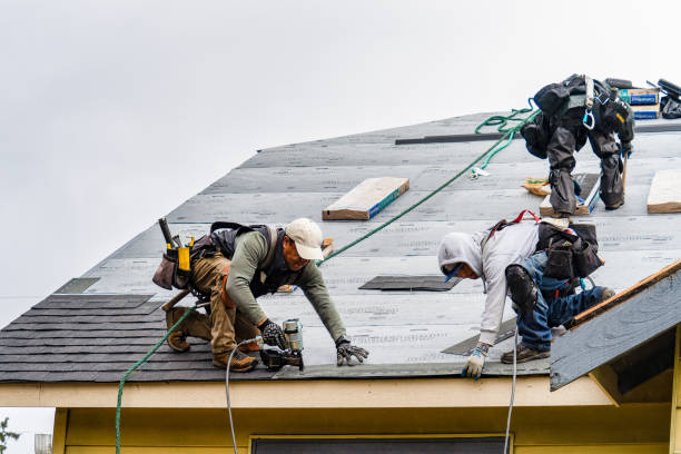 Professional Gutter Installation technician working in Lexington, OH